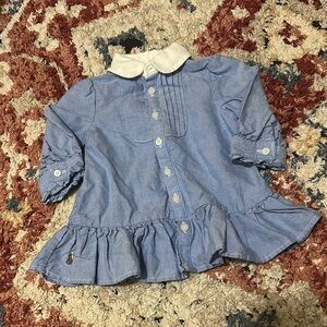 Ralph Lauren Blue and White Button Down Dress